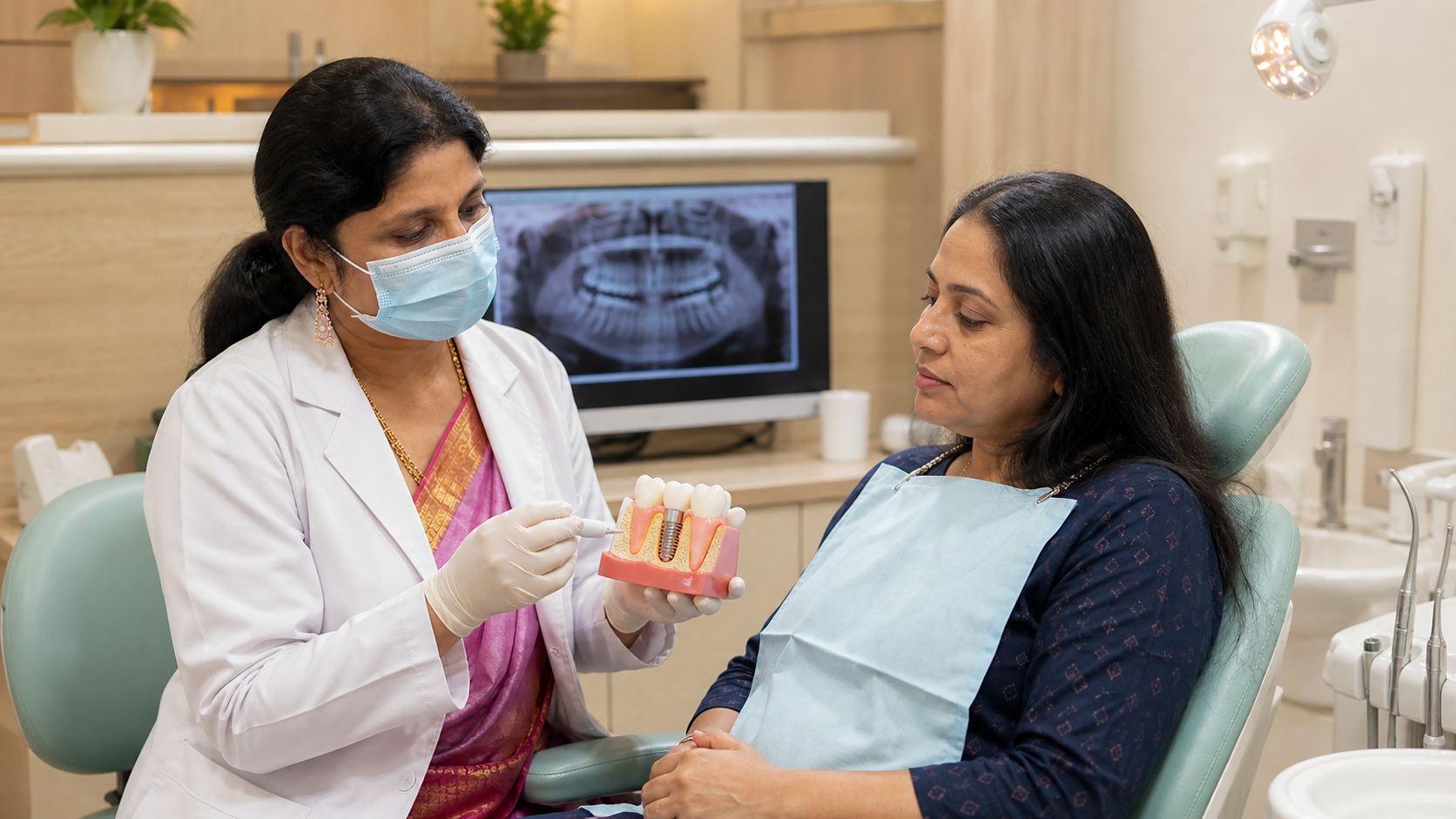 Dental Implant Placement procedure at the dental clinic